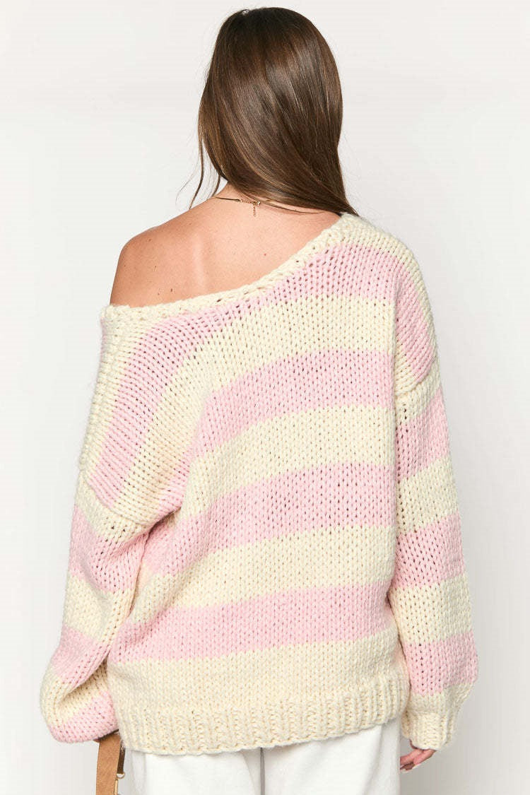 Edler Strickpullover Mit Streifenmuster
