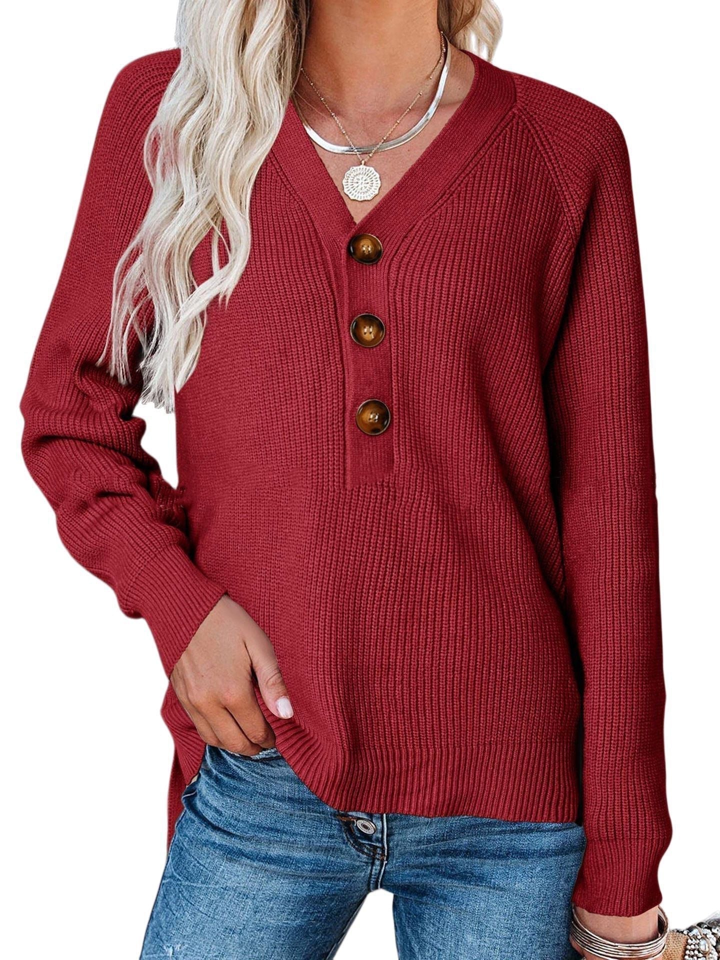 Strickpullover Mit V-Ausschnitt