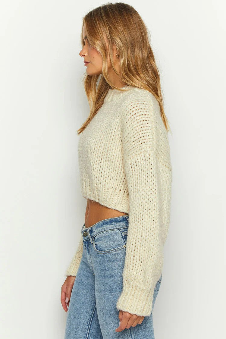 Gestreifter Kurzer Strickpullover