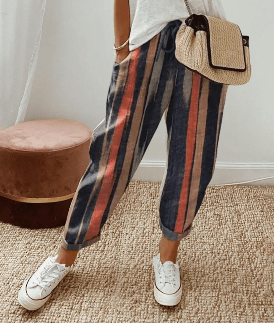 Stilvolle Hose Mit Baumwolldetails