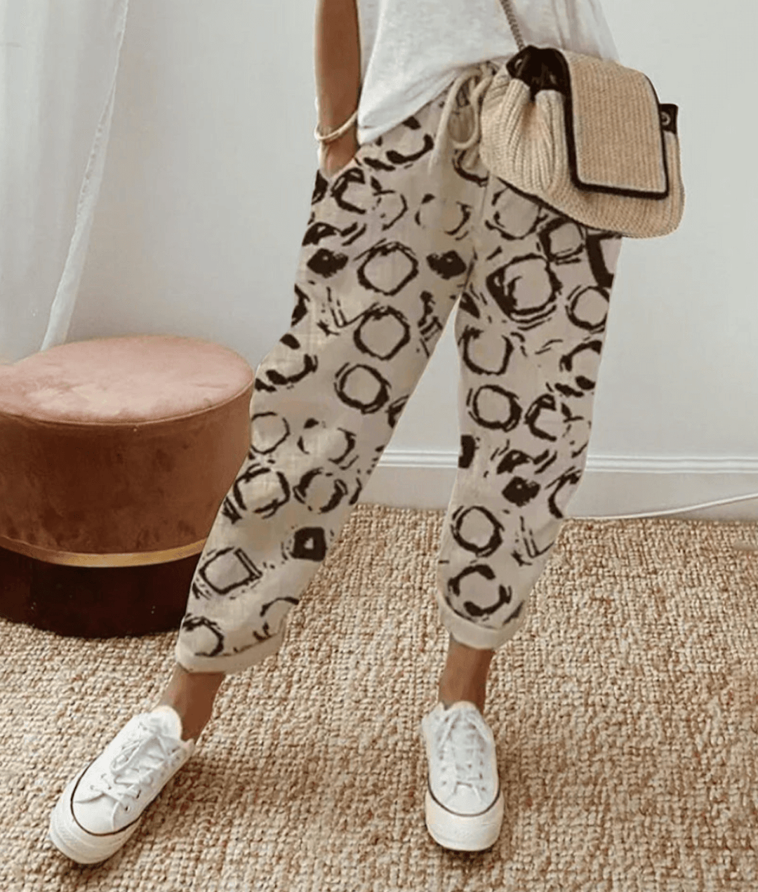 Stilvolle Hose Mit Baumwolldetails