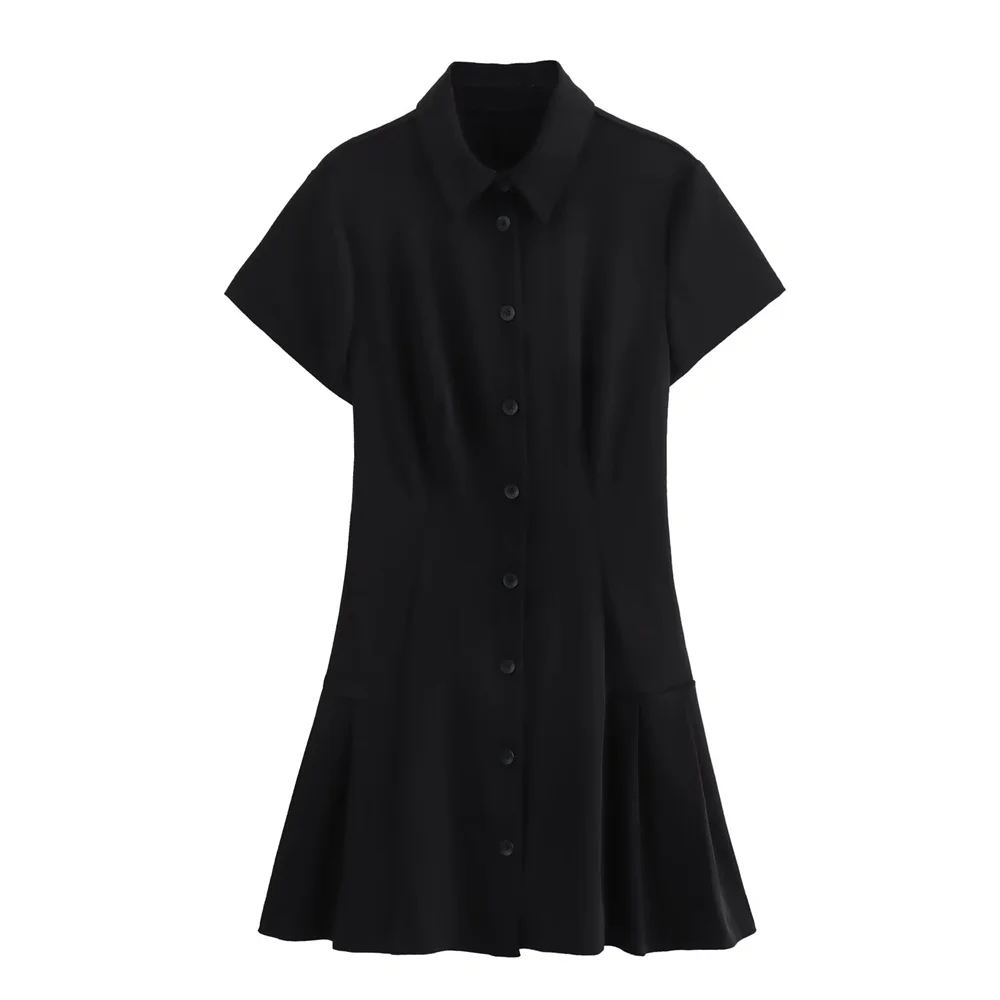 Minikleid Mit Hemdkragen Und Button-Down-Kragen
