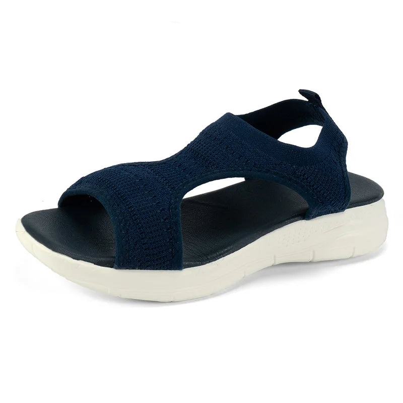 Bequeme Sommersandalen Mit Offener Spitze Und Mesh-Detail