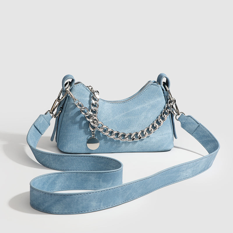 Stylische Denim-Umhängetasche
