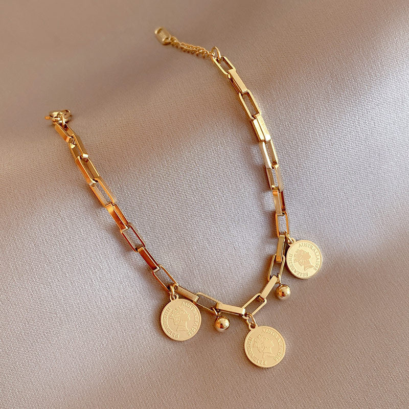 Rundes Signature-Armband Aus Edelstahl Für Damen