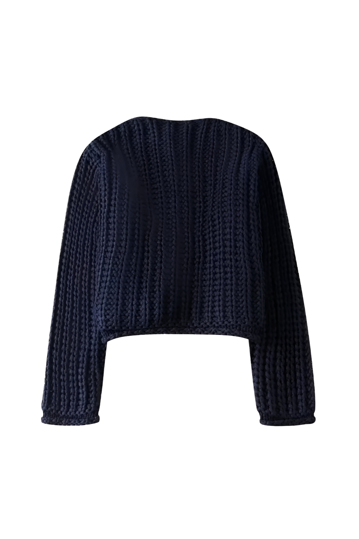 Einfarbige Kurze Strickjacke