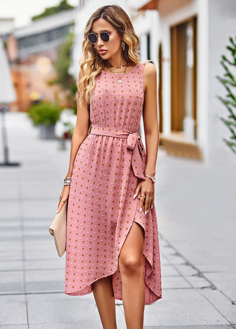Ärmelloses, Gemustertes Midikleid