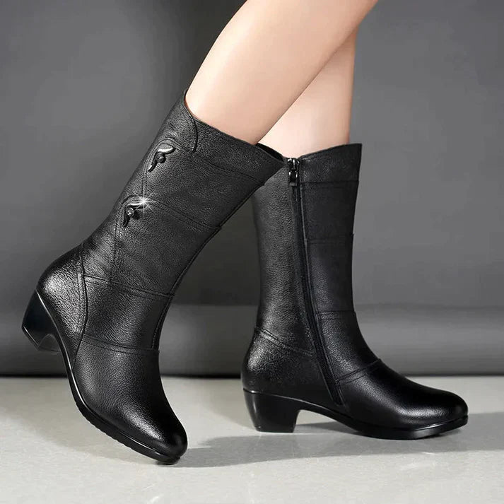 Elegante Winterstiefel Aus Leder