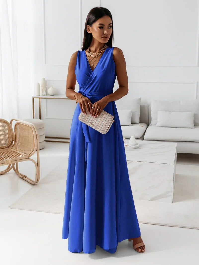 Cocktailkleid Mit Taillengürtel | Maxikleid Mit Schickem Und Schlichtem Design