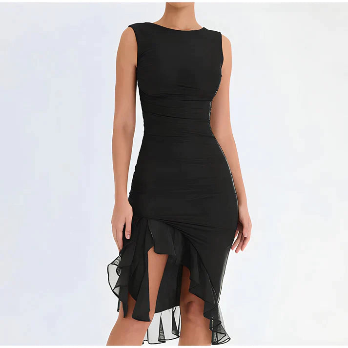 Ärmelloses Midikleid Mit Tülldetail