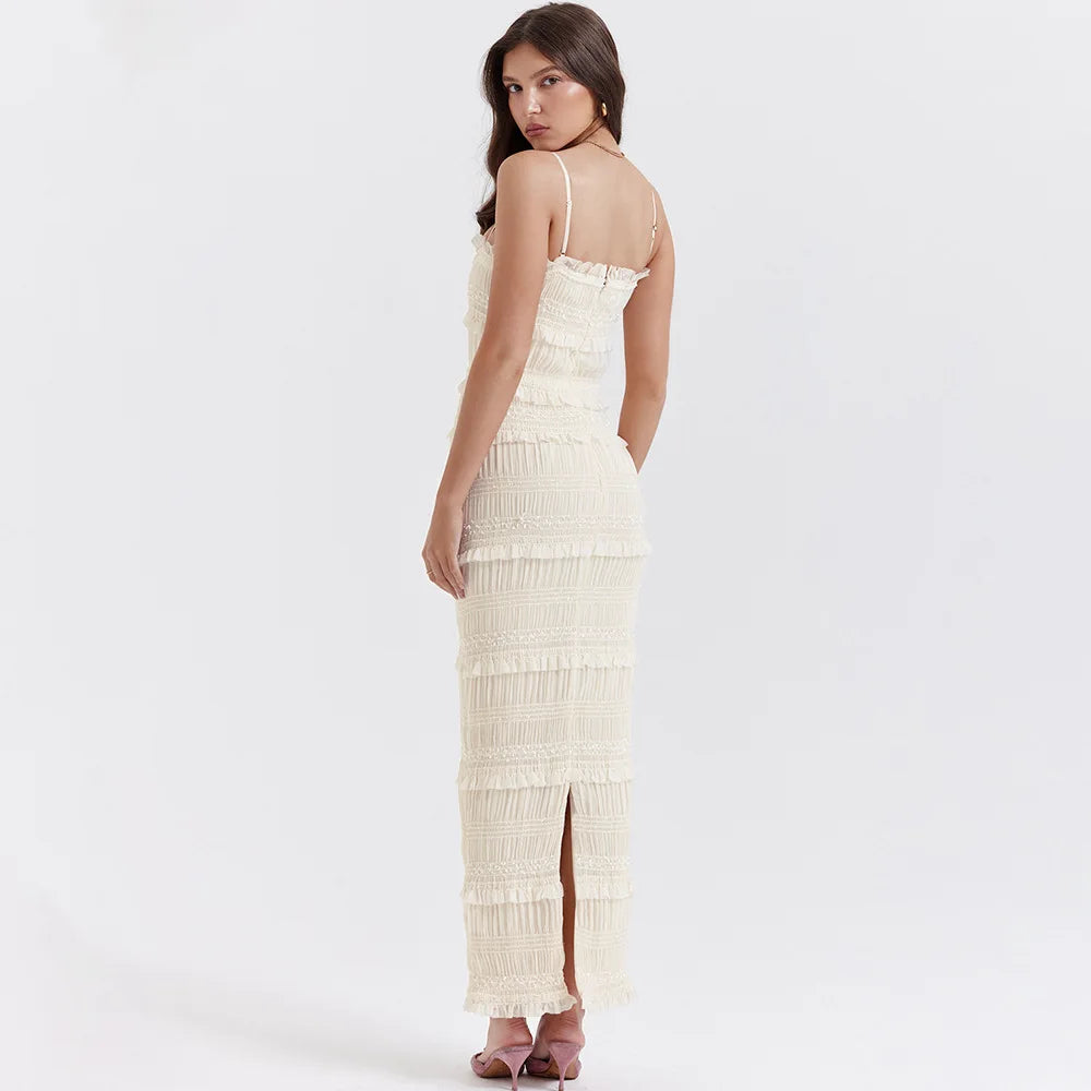 Maxi-Slipkleid Mit Plissierung
