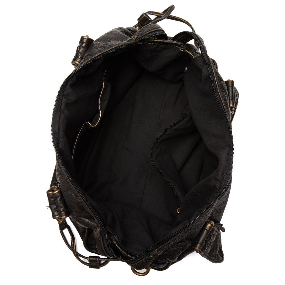 Luxuriöse Schwarze Lederhandtasche