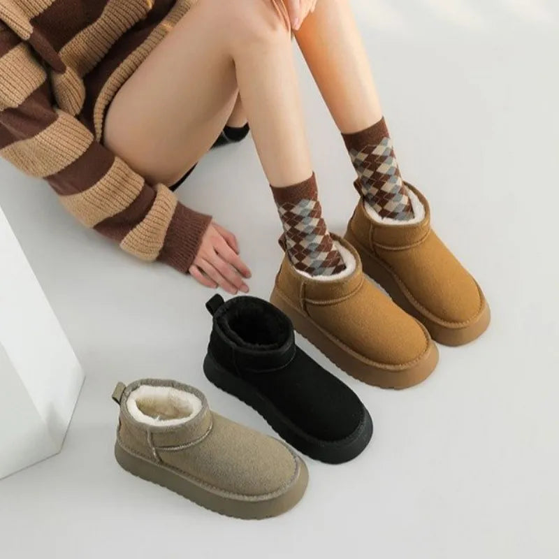Pelzige Winterstiefel Für Damen
