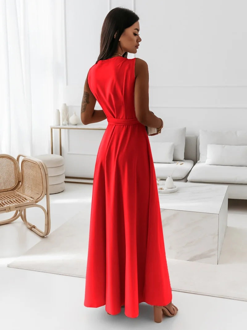 Cocktailkleid Mit Taillengürtel | Maxikleid Mit Schickem Und Schlichtem Design