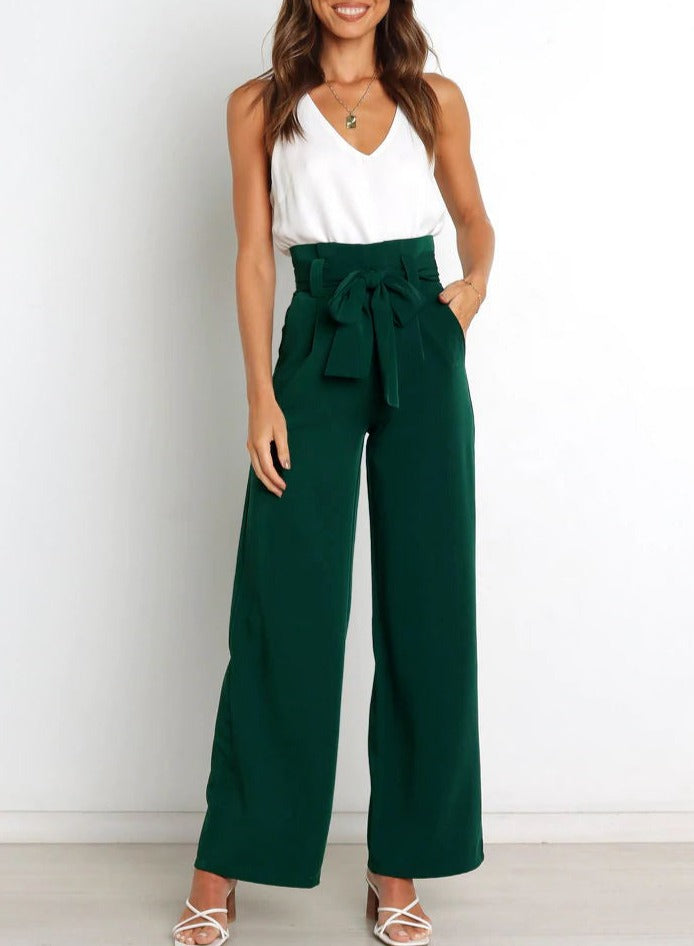 Hose Mit Weitem Bein Und Spitzendetail