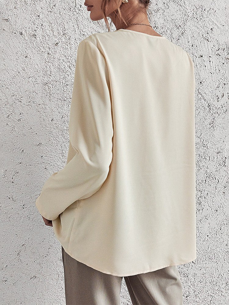 Bluse Mit V-Ausschnitt Und Lockerem Schnitt