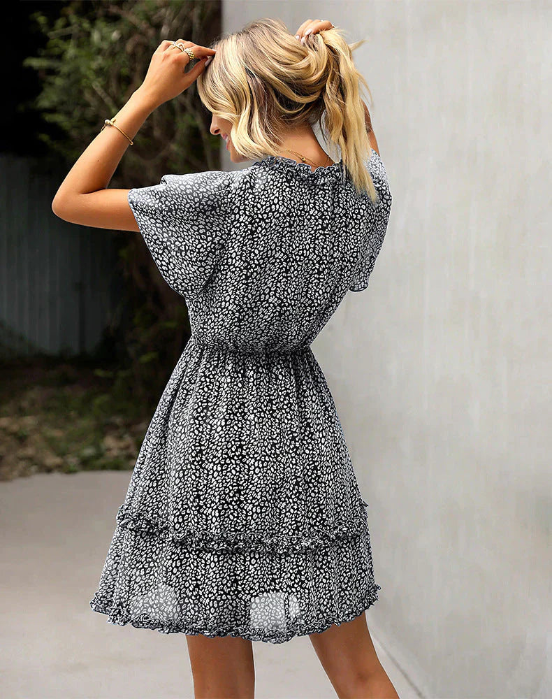Gemustertes Midikleid Mit V-Ausschnitt