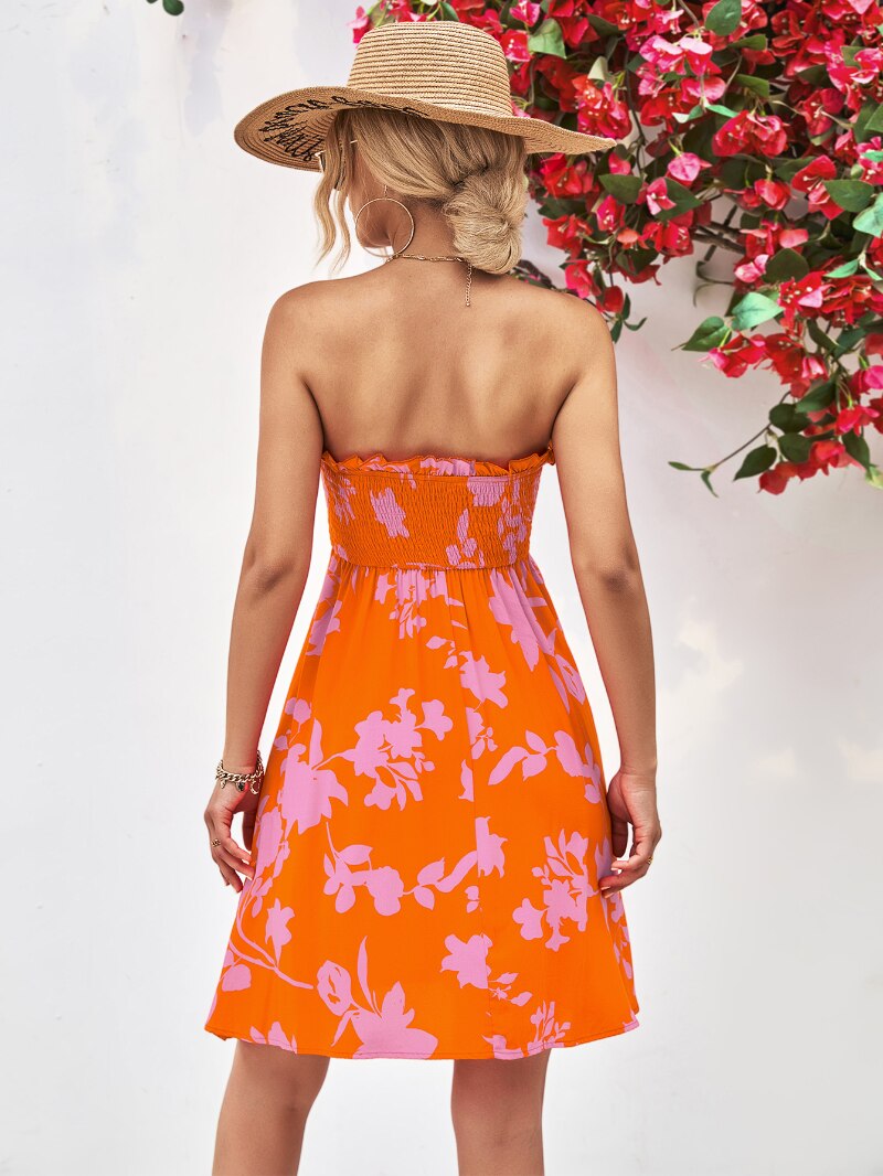 Schulterfreies, Trägerloses Midikleid