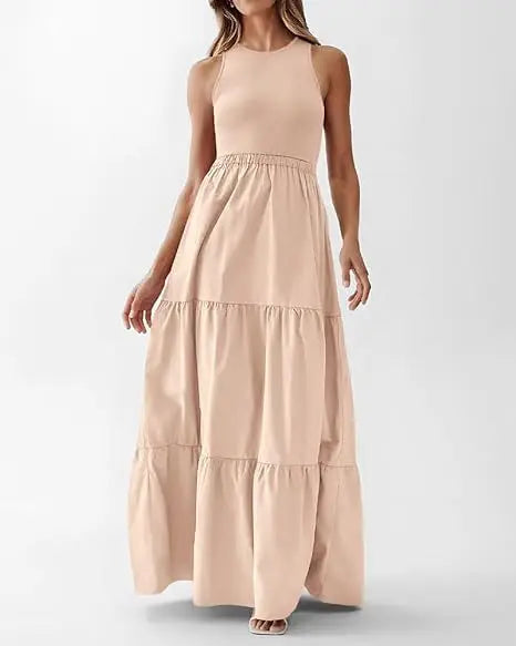 Ärmelloses Langes Sommerkleid İm Bohemian-Stil