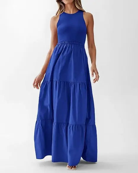 Ärmelloses Langes Sommerkleid İm Bohemian-Stil