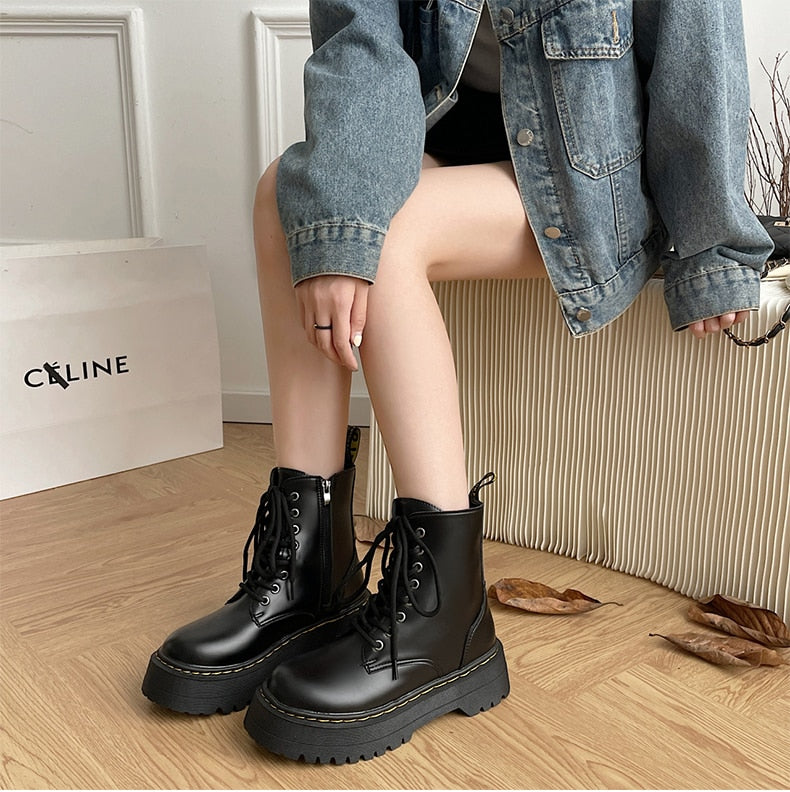 Plateaustiefel Für Damen