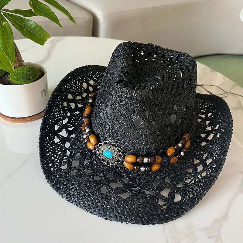 Retro Sommer Strand Stroh Cowboyhut