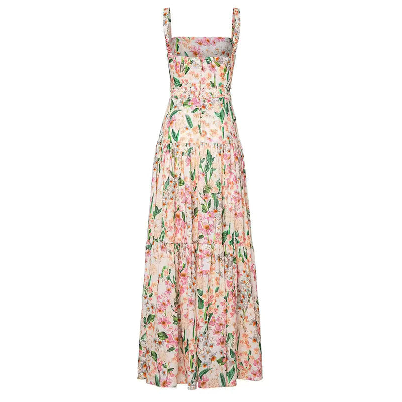 Ärmelloses Und Rückenfreies Trägerloses Langes Sommerkleid