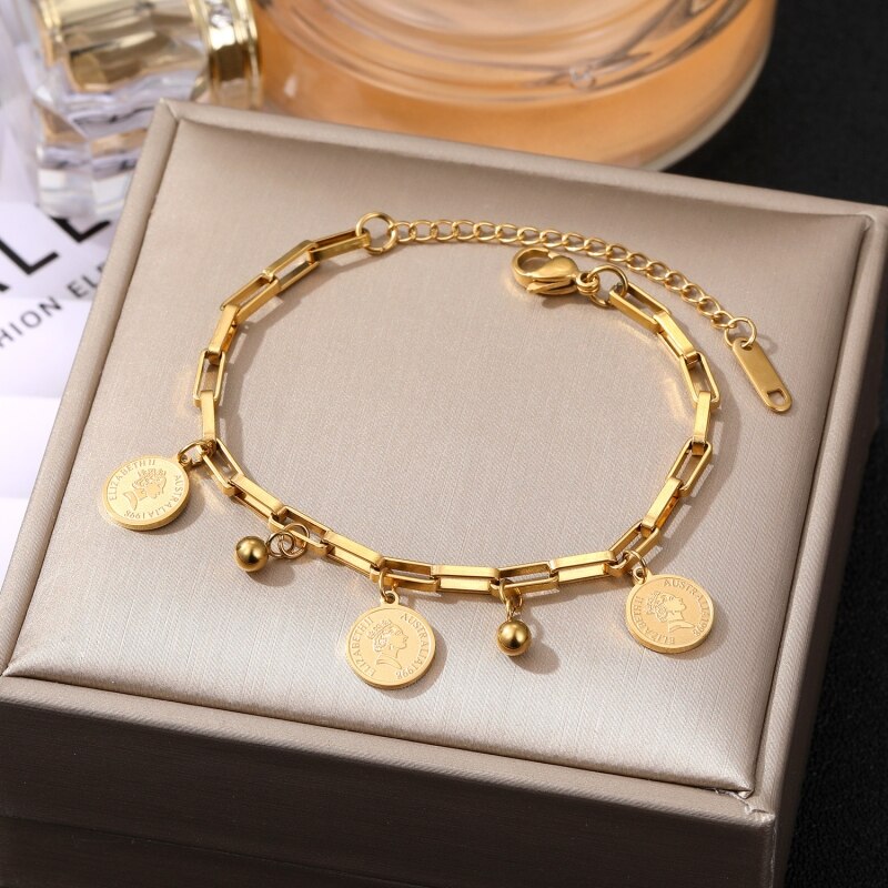 Rundes Signature-Armband Aus Edelstahl Für Damen