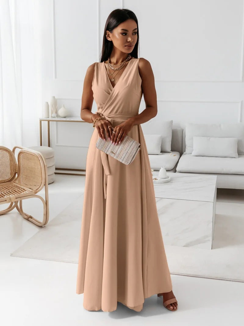 Cocktailkleid Mit Taillengürtel | Maxikleid Mit Schickem Und Schlichtem Design