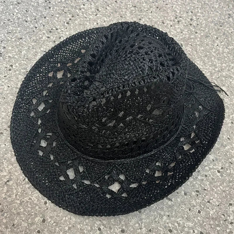 Retro Sommer Strand Stroh Cowboyhut