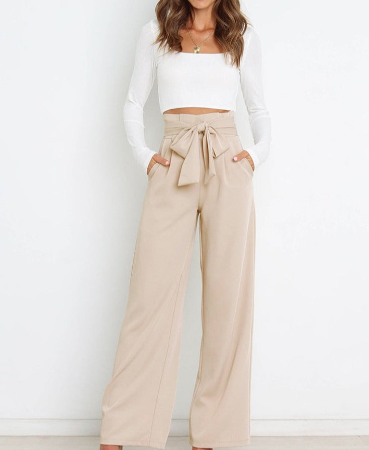 Hose Mit Weitem Bein Und Spitzendetail