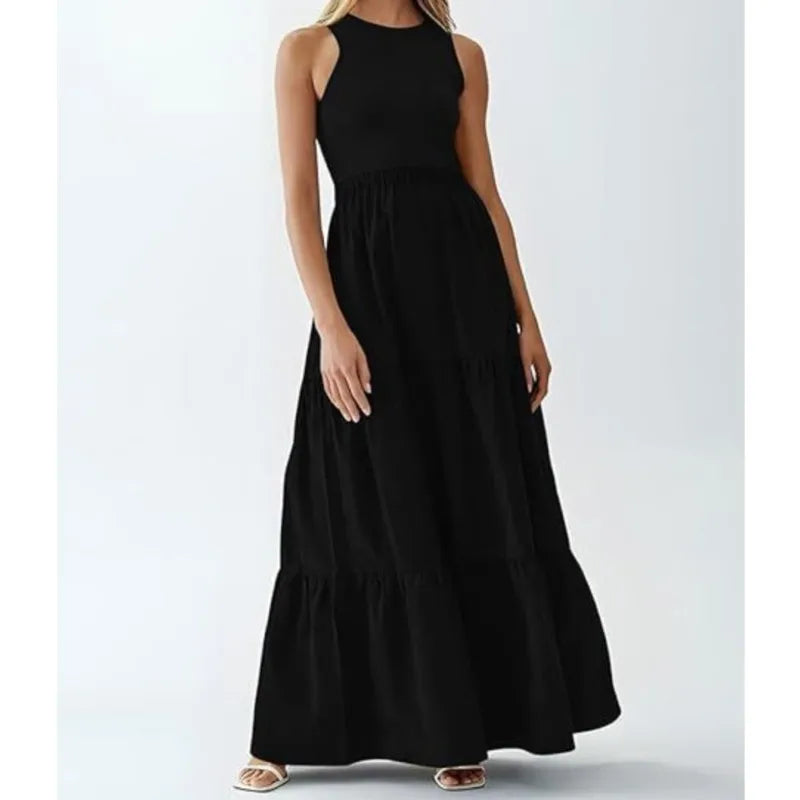 Ärmelloses Langes Sommerkleid İm Bohemian-Stil