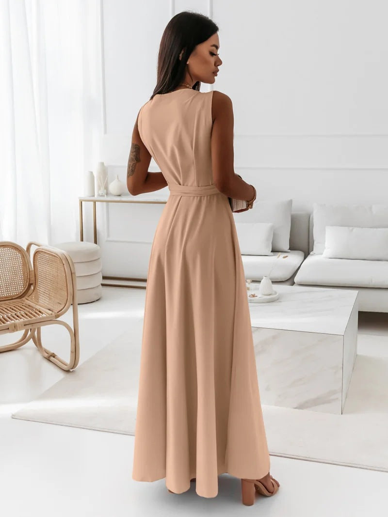 Cocktailkleid Mit Taillengürtel | Maxikleid Mit Schickem Und Schlichtem Design