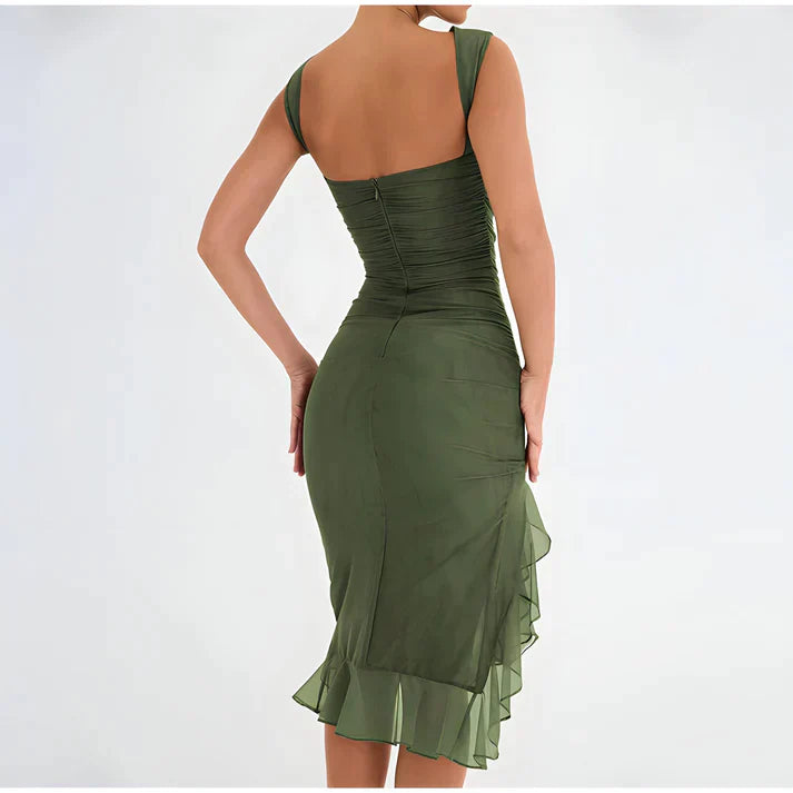 Ärmelloses Midikleid Mit Tülldetail
