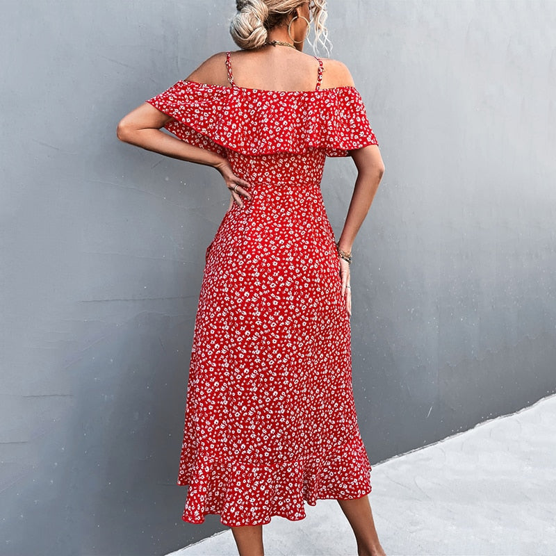 Midikleid Mit V-Ausschnitt