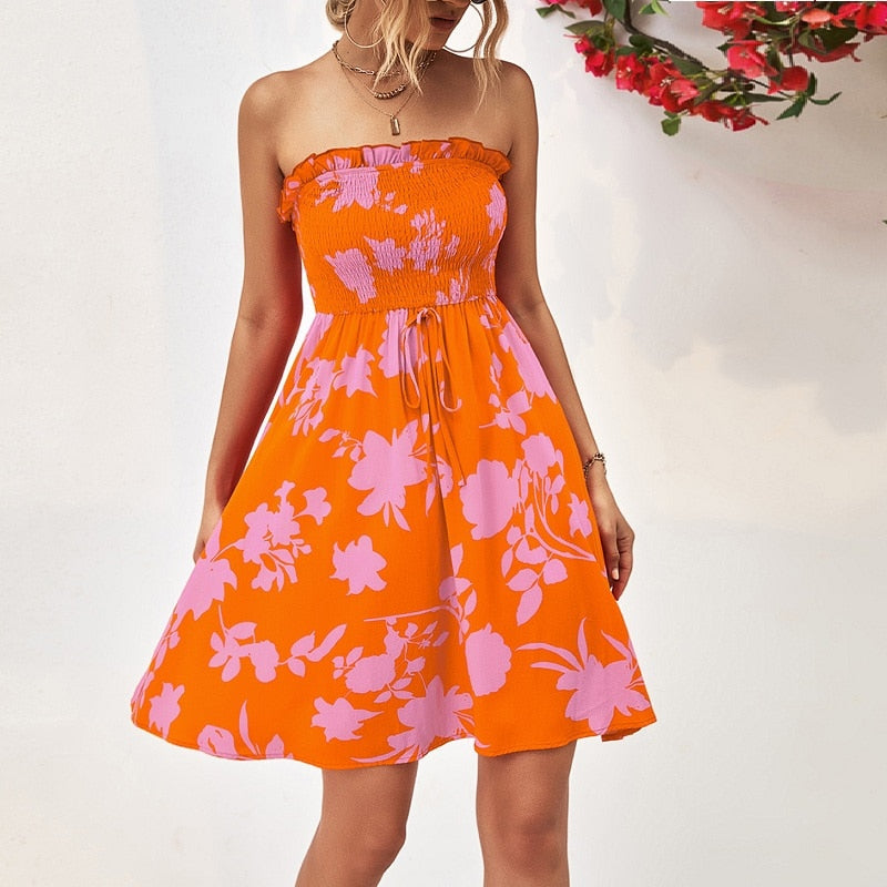 Schulterfreies, Trägerloses Midikleid