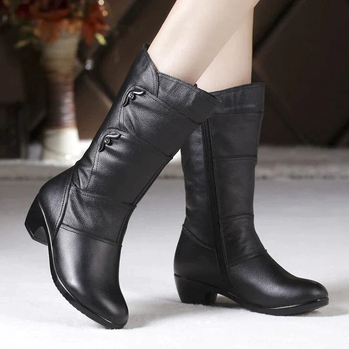 Elegante Winterstiefel Aus Leder