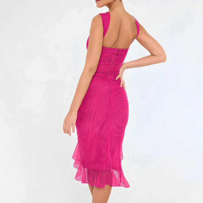 Ärmelloses Midikleid Mit Tülldetail
