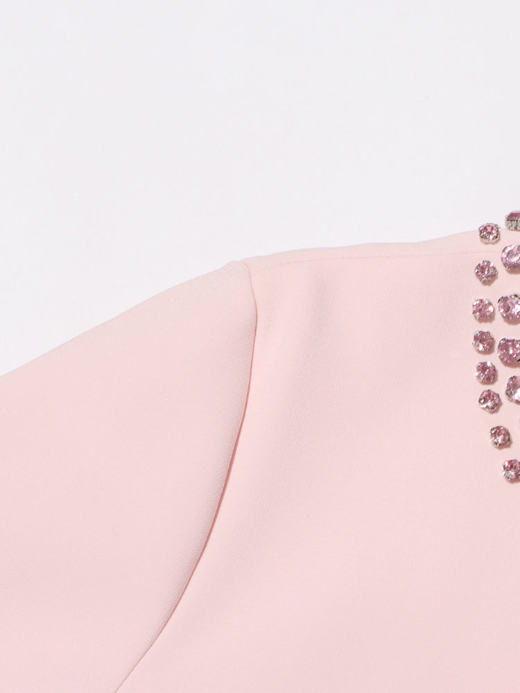 Midikleid Mit Schleife Und Kristalldetail