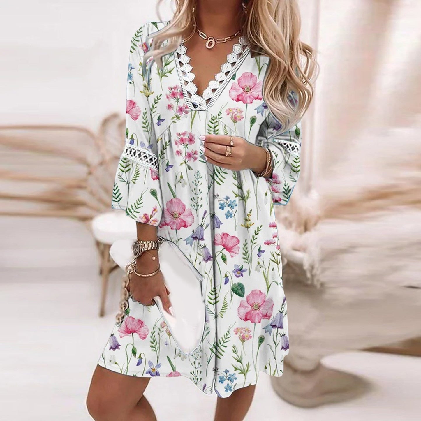 Maxikleid Mit Blumenmuster