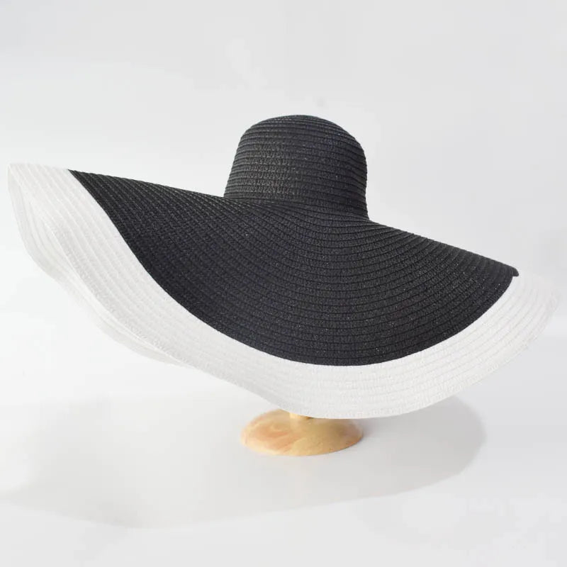 Uv-Geschützter, Faltbarer Strohhut Mit Breiter Krempe, 70 Cm, Für Sommer, Strand Und Reisen –
