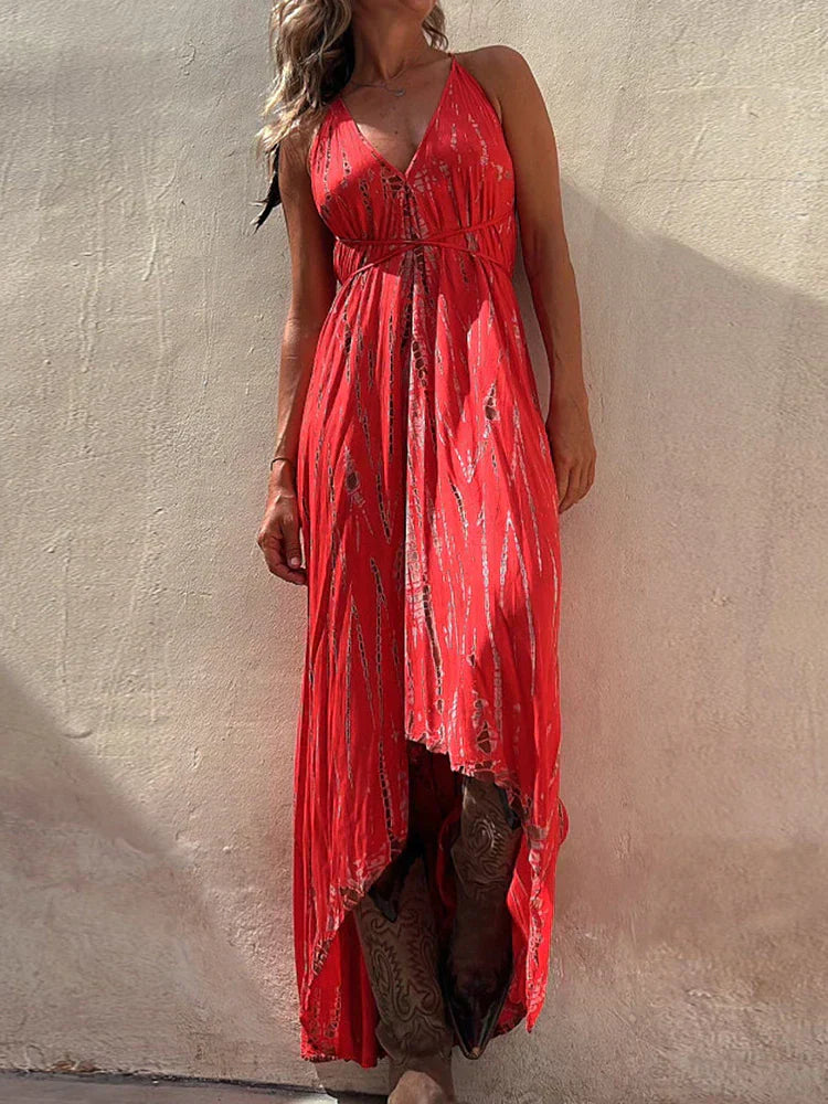 Rückenfreies Sommer-Maxikleid