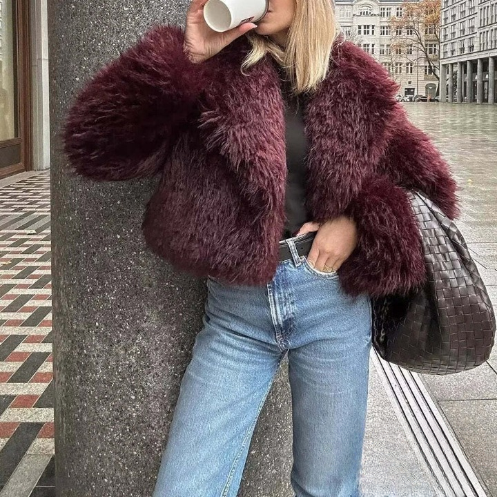 Warm Und Stylisch: V-Neck Damen Pelzjacke