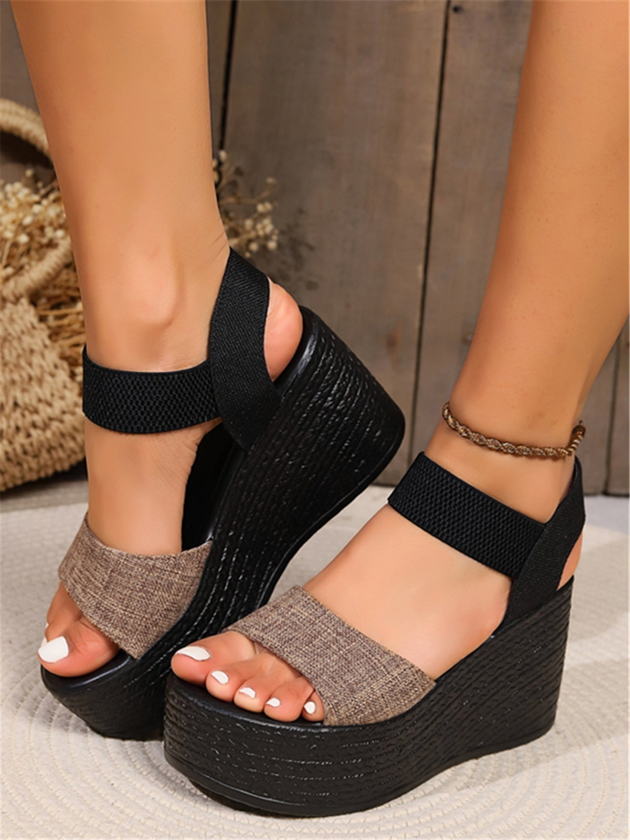 Elegante Damen Plateau Sandalen