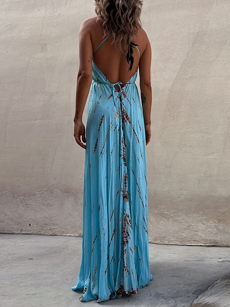 Rückenfreies Sommer-Maxikleid