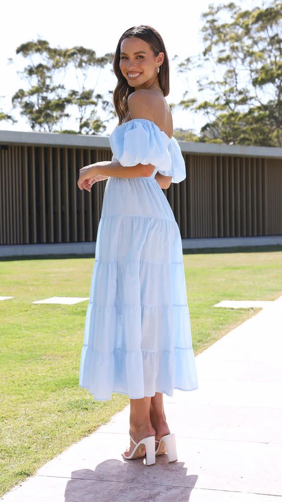 Schulterfreies Midikleid