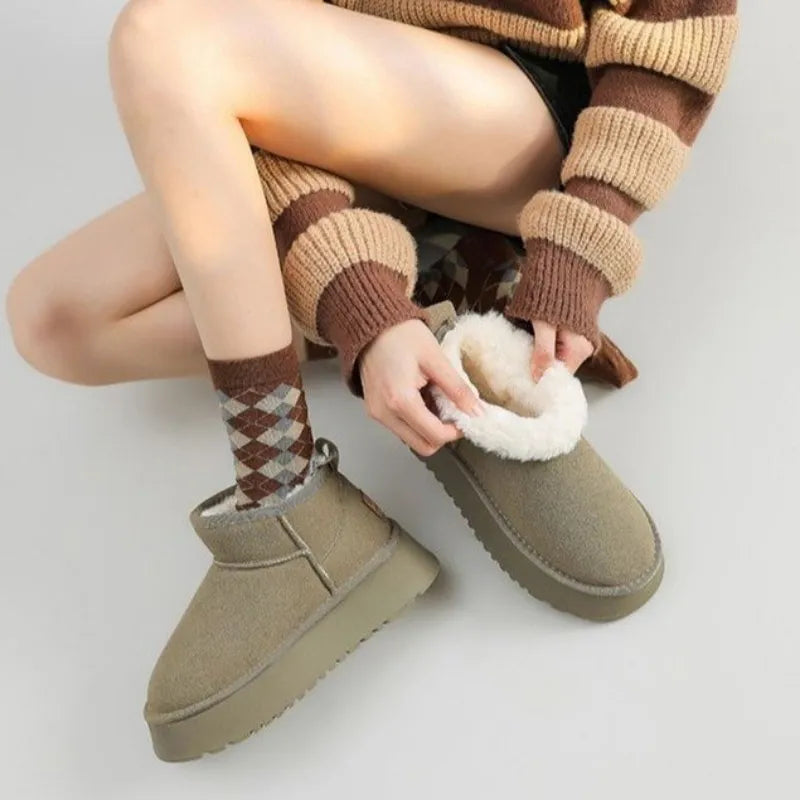 Pelzige Winterstiefel Für Damen