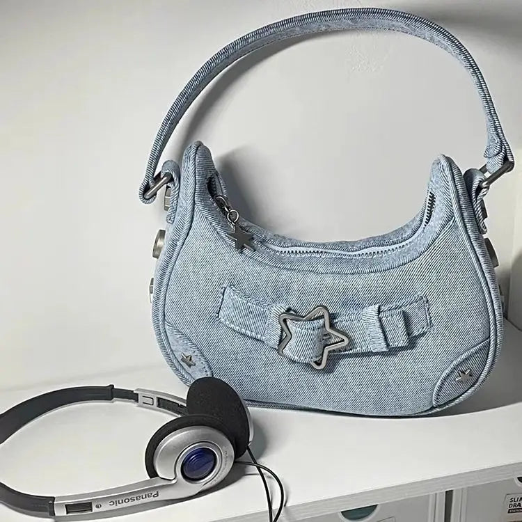 Vintage Umhängetasche | Stilvolles Und Trendiges Design Mit Sterndetail Und Reißverschluss