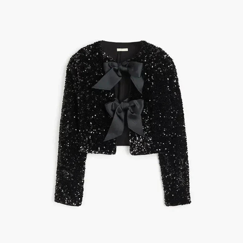 Stylische Designjacke Mit Schleifendetail