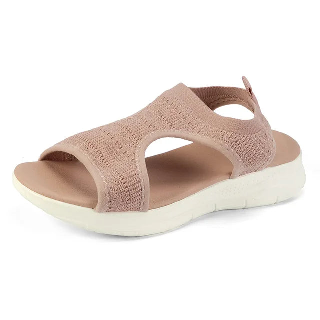 Bequeme Sommersandalen Mit Offener Spitze Und Mesh-Detail